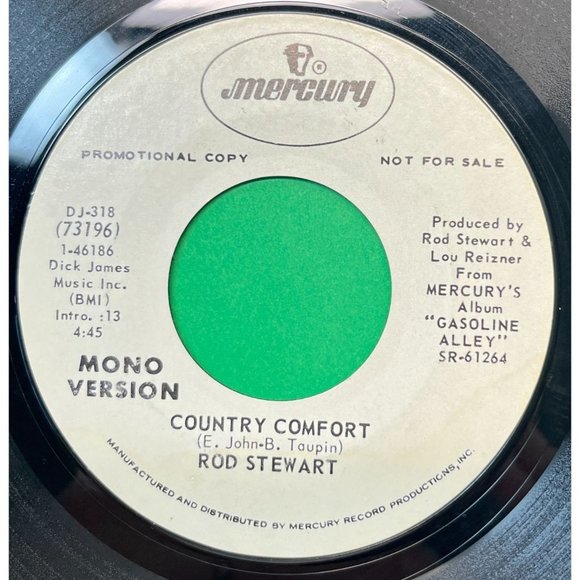 Rod Stewart Country Comfort 45 Rock Vinyl Mercury Promo Elton John Cover VG+ - Picture 1 of 6